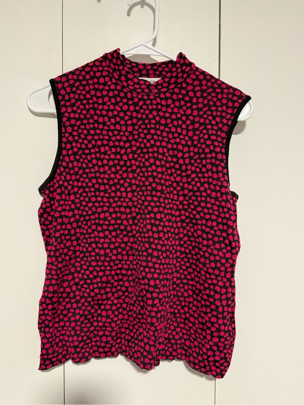 Women’s St. John Santana Knit Tank Top black/pink size medium